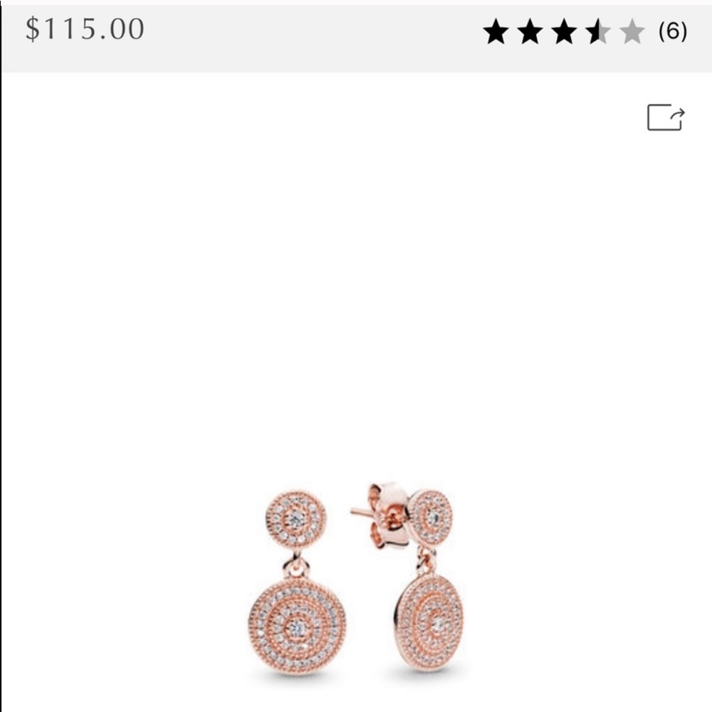 Pandora Rose CZ drop earrings